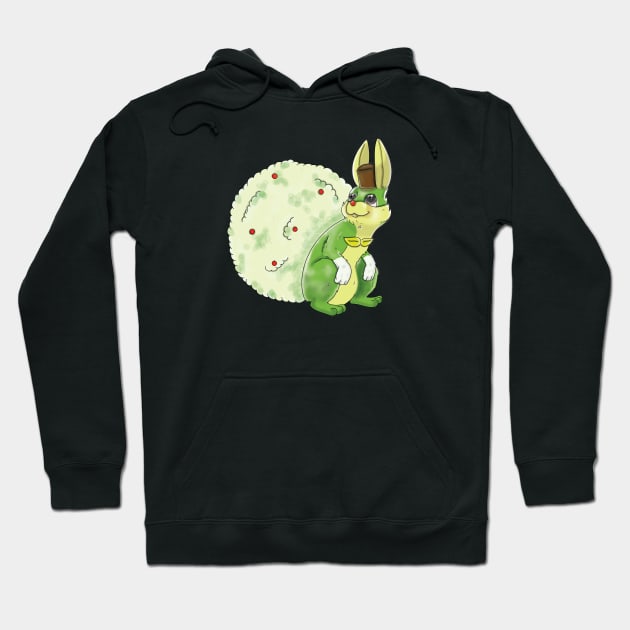 Happy Green Cartoon Magician Rabbit Hoodie by ahstud 